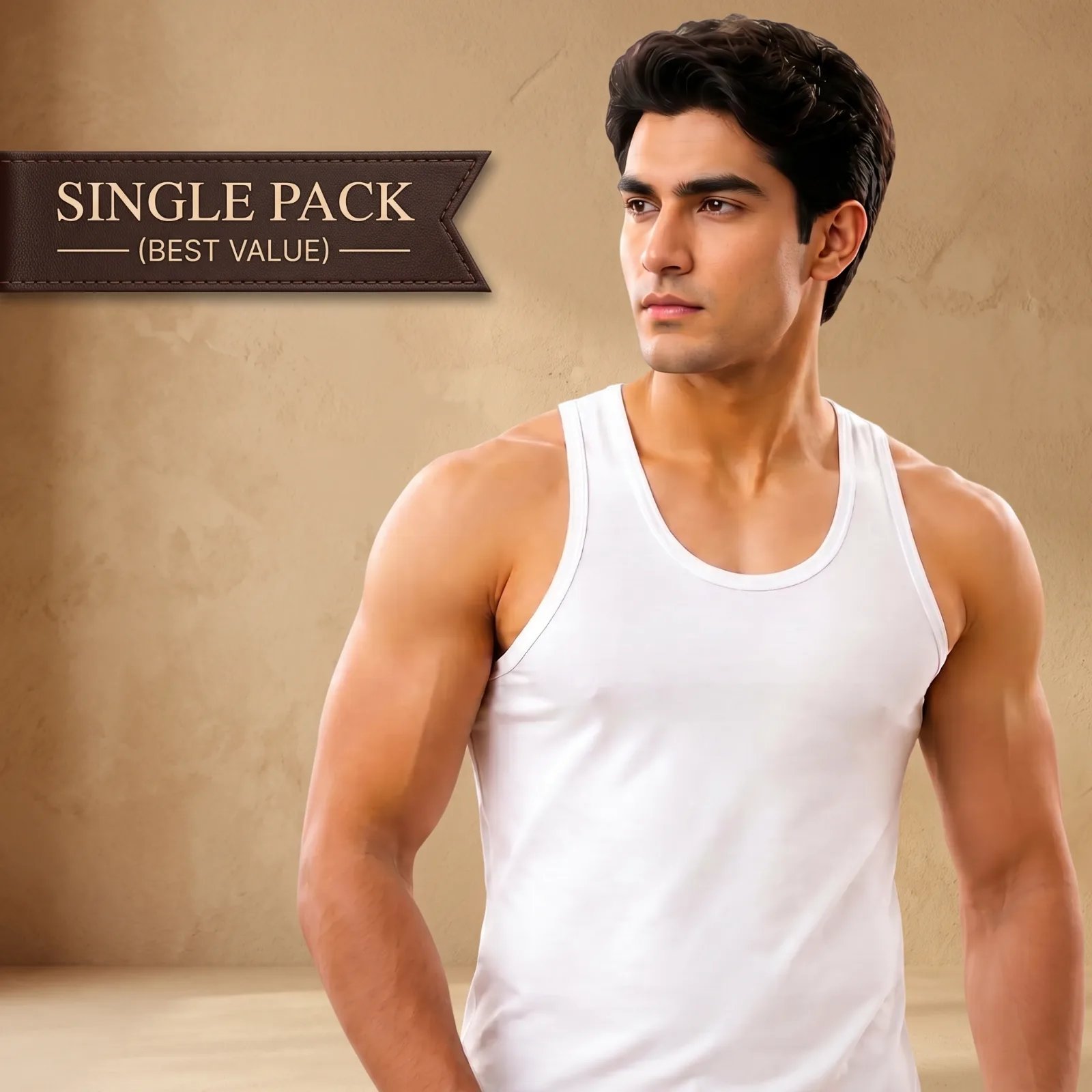 Men's Pure Cotton Vest | Premium White Sleeveless Banyan | Breathable Summer Undershirt